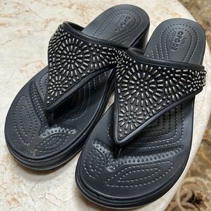 Barely worn Crocs wedge sandals